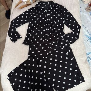 Naked Wardrobe Black and White Polka Dot Top